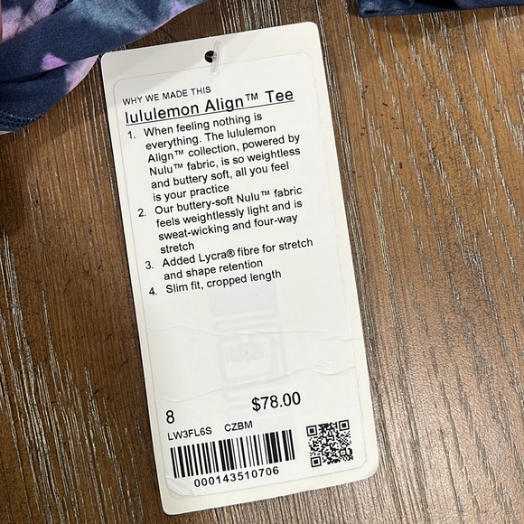 LULULEMON Align Tee Size 8 - Picture 3 of 4